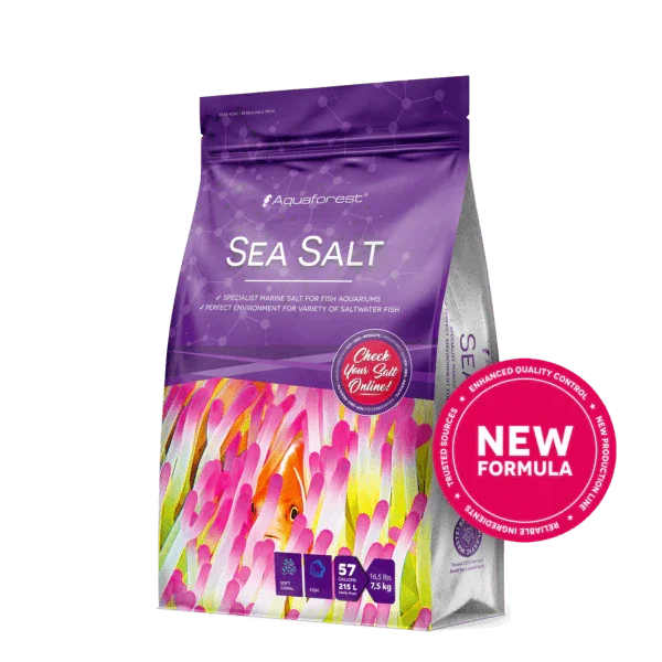 Sac de sel marin 7,5 kg pour aquarium récifal, étiquette nouvelle formule, emballage coloré