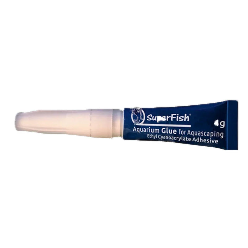 Tube de colle pour aquascaping d’aquarium, cyanoacrylate 4g, fond blanc