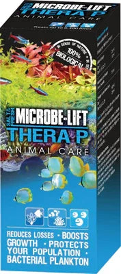 Boîte Microbe-Lift THERA P pour aquarium, poissons tropicaux et plantes aquatiques en vue.