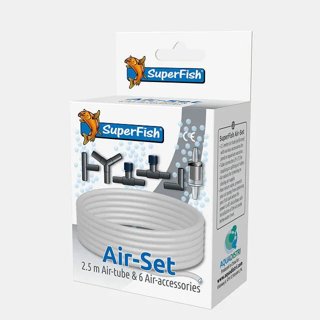 Kit tuyau et accessoires air aquarium 2,5 m SuperFish, raccords et diffuseur inclus