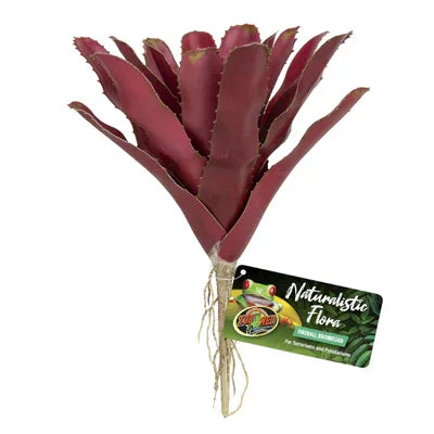 Plante artificielle rouge imitation broméliacée pour décoration d’aquarium ou terrarium