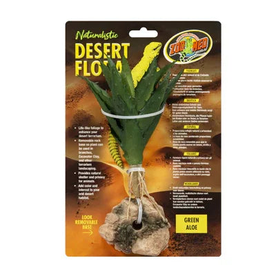 Plante artificielle pour aquarium Zoo Med Desert Flora Green Aloe sur socle décoratif, emballée