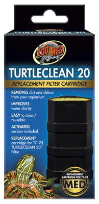 Cartouche de rechange pour filtre aquarium TurtleClean 20, mousse filtrante noire, emballage.