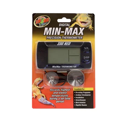 Thermomètre digital précision Min-Max pour aquarium ou terrarium, avec écran LCD et sondes.