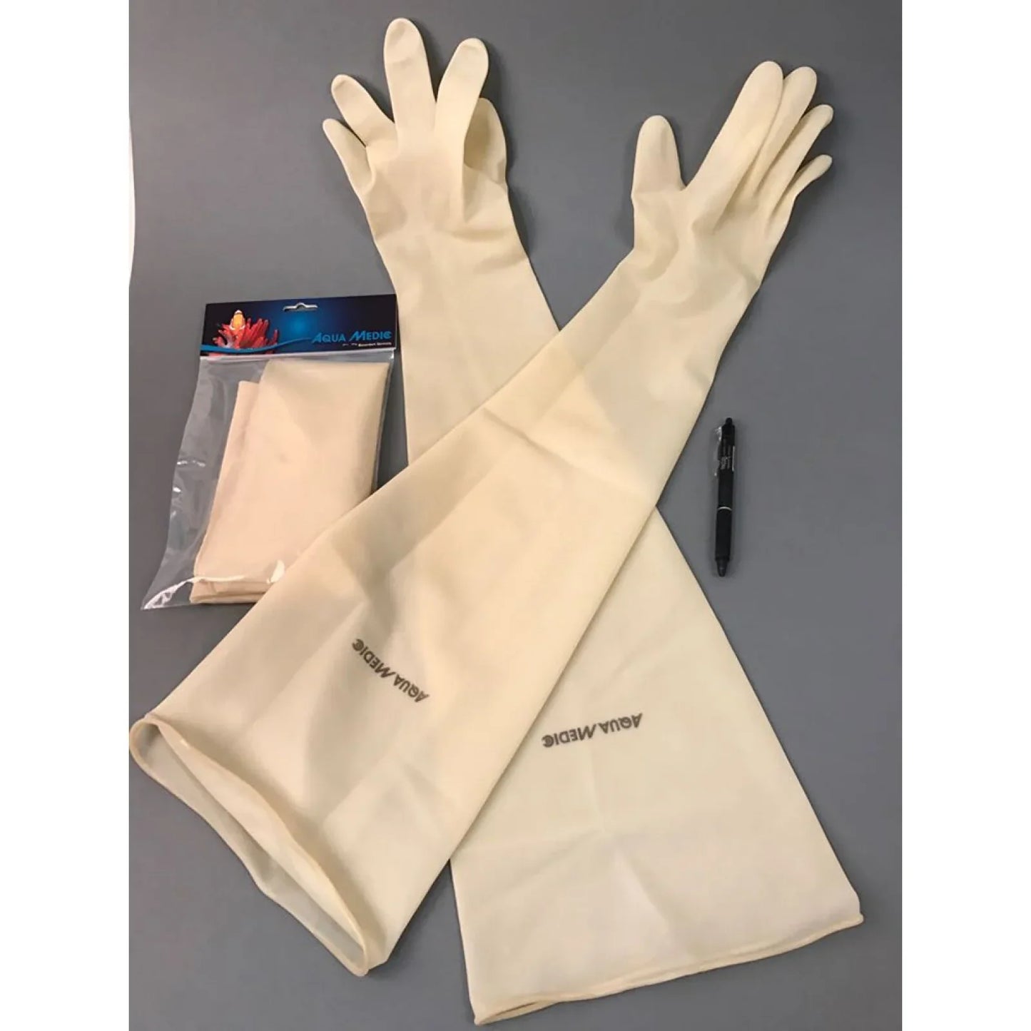 Gants longs en latex pour aquarium récifal, matériel entretien bassin, couleur crème