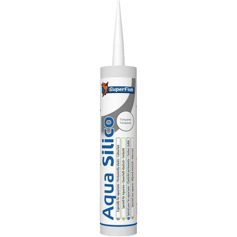 Cartouche de silicone transparent Aqua Silico 300ml pour aquariums, fixation étanche.