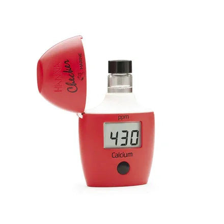 Testeur électronique de calcium rouge pour aquarium récifal, affichant 430 ppm