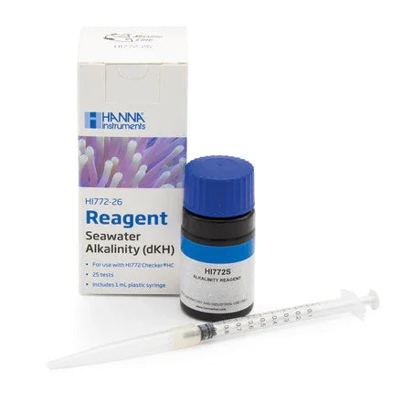 Kit réactif alcalinité eau de mer HI772 Hanna Instruments avec seringue pour aquarium récifal