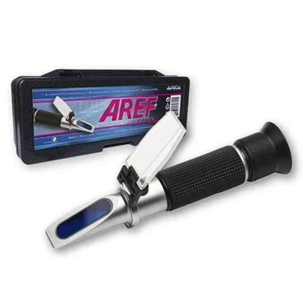 Réfractomètre manuel pour aquarium récifal avec coffret de transport, instrument de mesure.