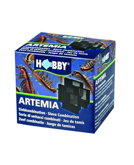 Boîte de tamis pour Artemia, accessoire aquarium, illustration de crevettes, fond bleu