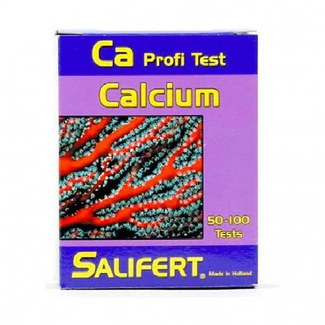 Boîte du test calcium Salifert pour aquarium récifal, image corail en gros plan